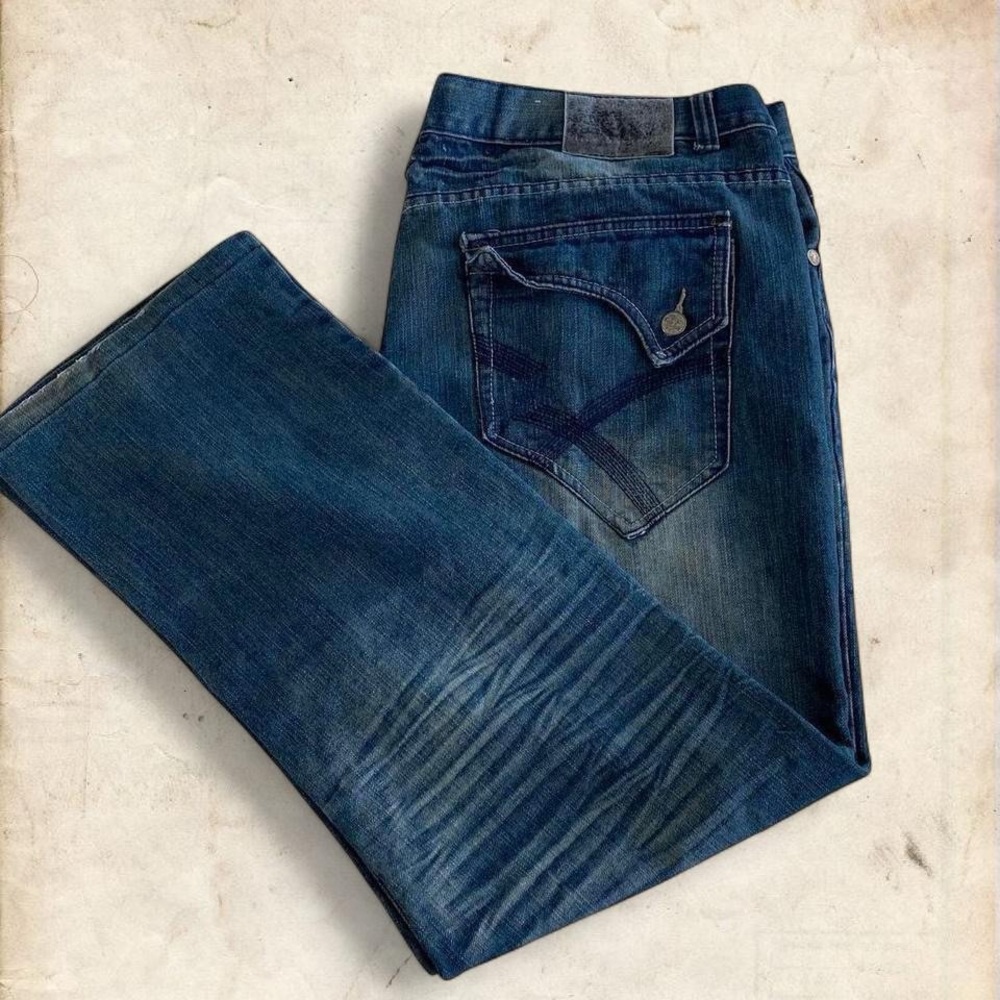 Blue Straight-Leg Jeans